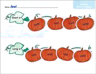 Short-a, Long-a/ai: Phonics Read, Sort & Write