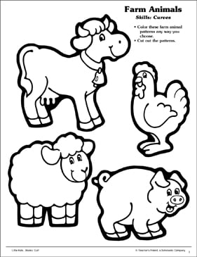 farm animals cut outs