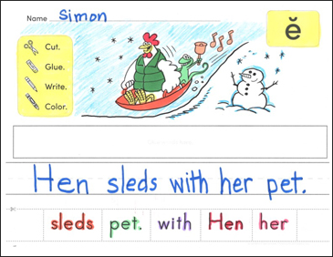 Short e: Phonics Scrambled Sentences