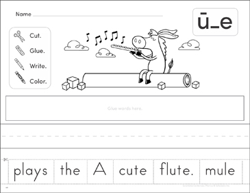 u_e (Silent e): Phonics Scrambled Sentence | Printable Cut ...