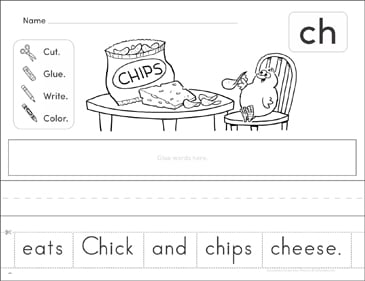 consonant digraphs ch phonics learning mats printable skills sheets