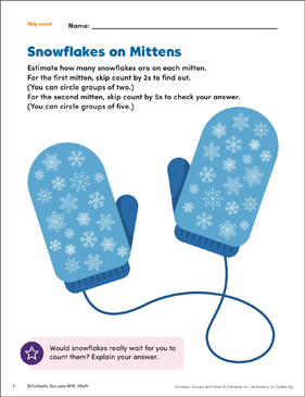 Snowflakes on Mittens (Skip Count)