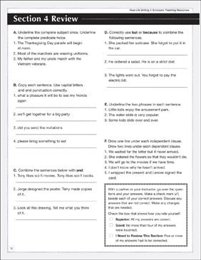 review sentence structure life skills practice writing printable skills sheets