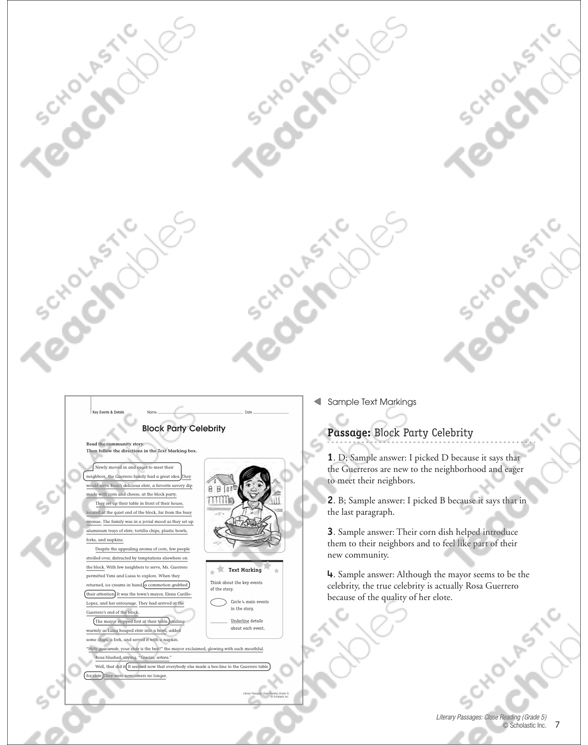 Block Party Celebrity Close Reading Passage Printable Lesson Plans And Ideas Skills Sheets