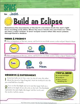 Build an Eclipse: An Earth Science Journaling Activity ...
