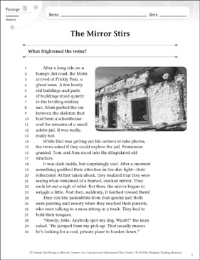 the mirror stirs text questions printable texts skills sheets
