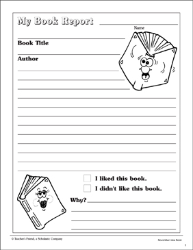 My Book Report Template  Printable Skills Sheets