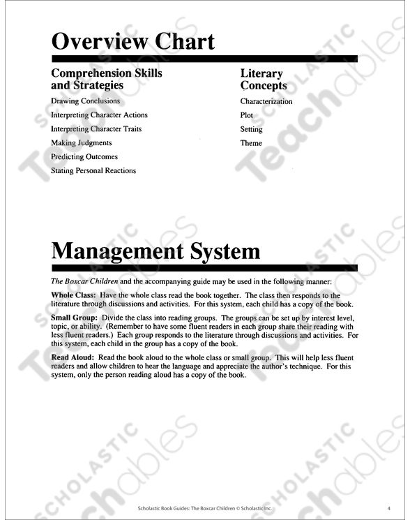 Book Guide The Boxcar Children Printable Ebooks Graphic Organizers