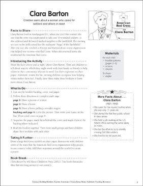 Clara Barton Literacy Building Booklet Printable Mini Books