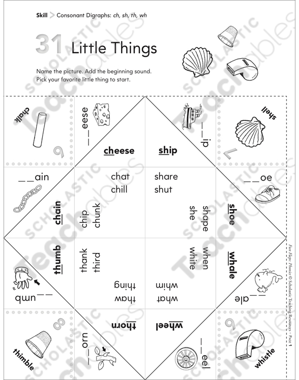 Consonant Digraphs Ch Sh Th Wh Fun Flaps Phonics