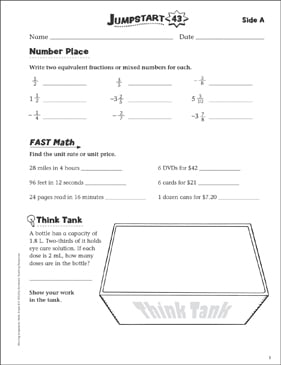 Independent Practice: Grade 6 Math Jumpstart 6 | Printable ...