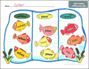 when/your/can: Sight Words Read, Sort & Write