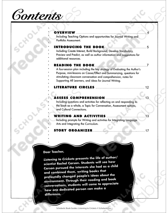 Book Guide Listening To Crickets Printable Ebooks And Graphic