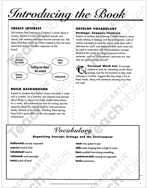 Book Guide Listening To Crickets Printable Ebooks And Graphic