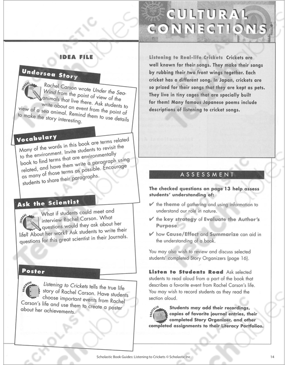 Book Guide Listening To Crickets Printable Ebooks And Graphic