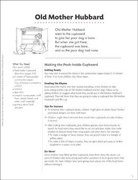 Old Mother Hubbard Art Activity Printable Craftivities Texts