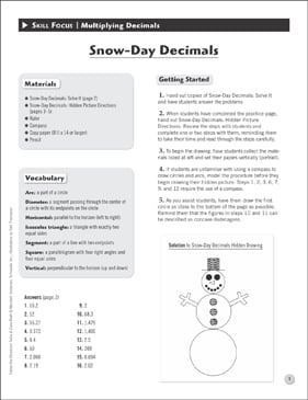 Snow-Day Decimals: Solve & Draw Math | Printable Hidden ...
