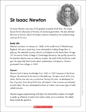 The Tale of Sir Isaac Newton