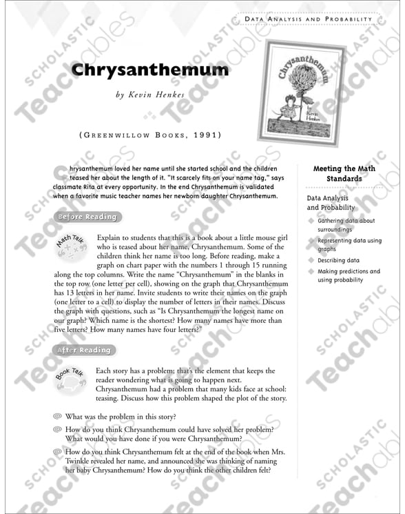 Chrysanthemum Book Lesson Plans