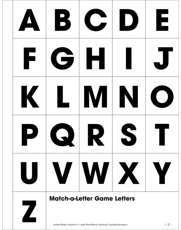 alphabet match a letter game printable skills sheets