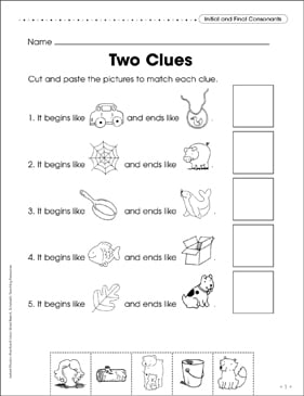 Initial and Final Consonants: Two Clues | Printable Skills ...