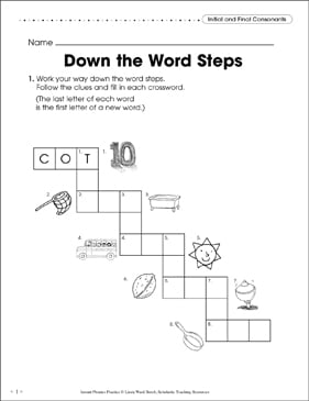 Initial and Final Consonants: Down the Word Steps | Printable ...