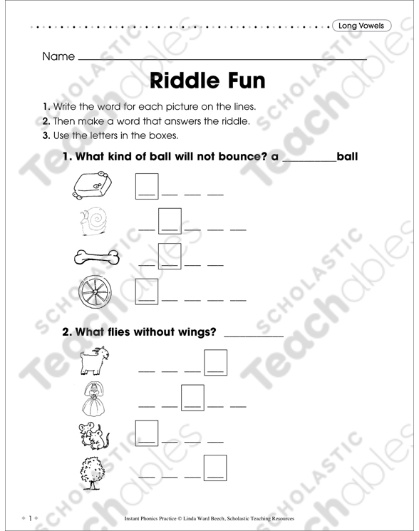 long vowels riddle fun printable skills sheets games and puzzles