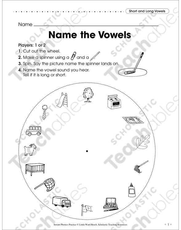 Short and Long Vowels: Name the Vowels | Printable Skills Sheets, Games and  Puzzles