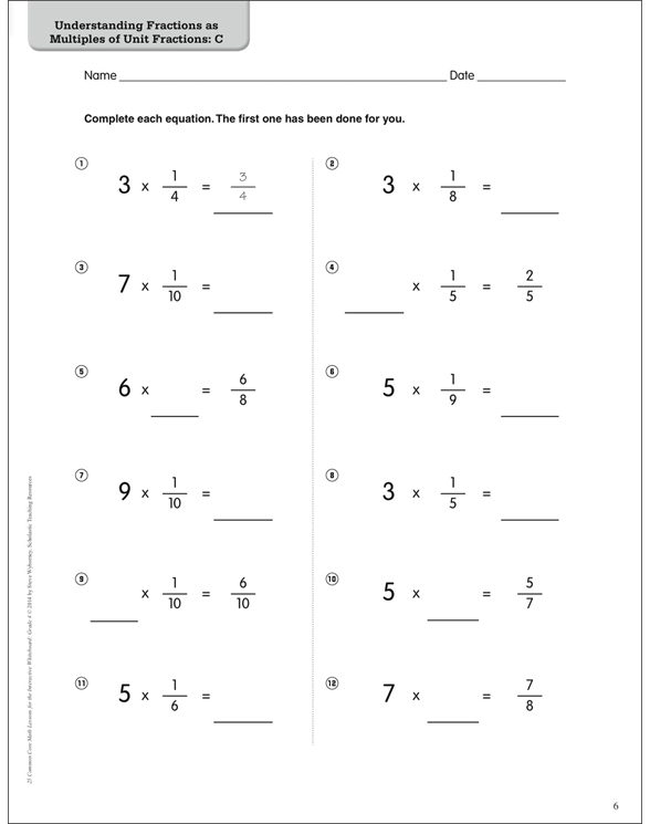 Understanding Fractions as Multiples of Unit Fractions: Math Lesson