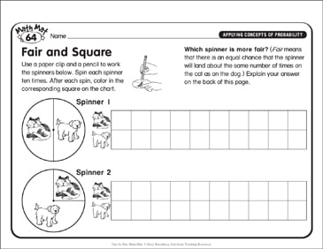 Fair and Square: Day-by-Day Math Mat | Printable Skills Sheets