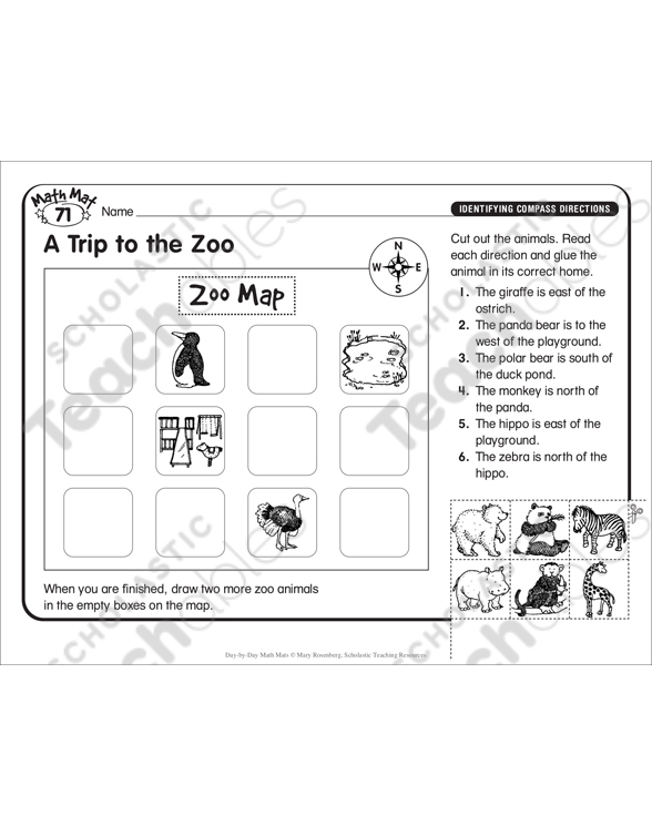 A Trip to the Zoo: Day-by-Day Math Mat | Printable Skills ...