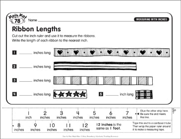 Ribbon Lengths: Day-by-Day Math Mat | Printable Skills Sheets