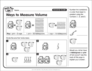 Ways to Measure Volume: Day-by-Day Math Mat | Printable ...