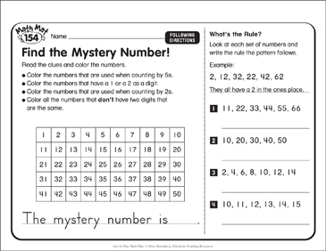 Find the Mystery Number!: Day-by-Day Math Mat | Printable ...
