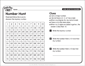 Number Hunt: Day-by-Day Math Mat | Printable Skills Sheets