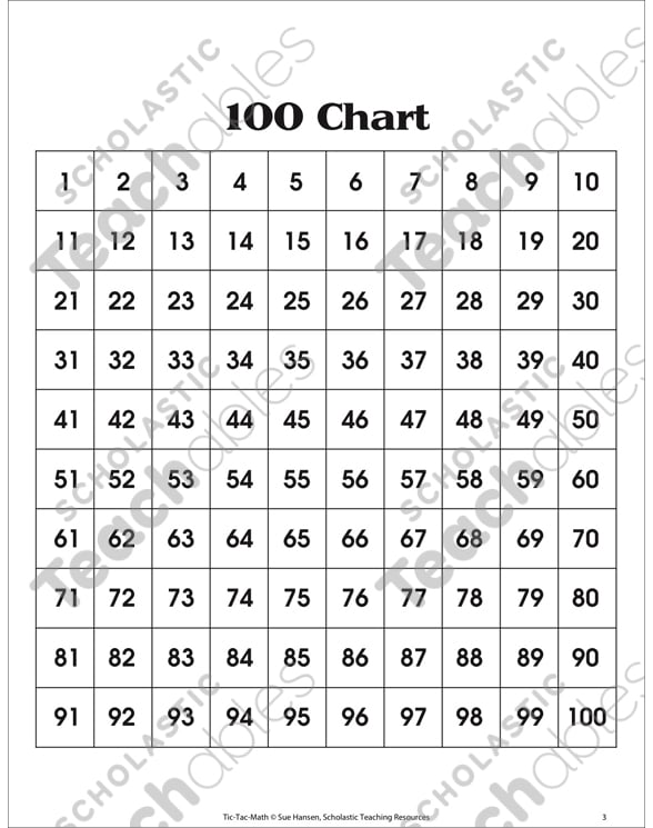 fun with the 100 chart 100 chart challenge tic tac math printable games and puzzles skills sheets