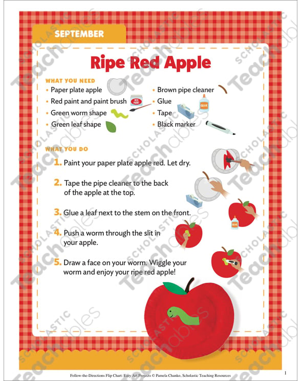 Red Ripe Apple Art Project | Printable Craftivities, Skills Sheets