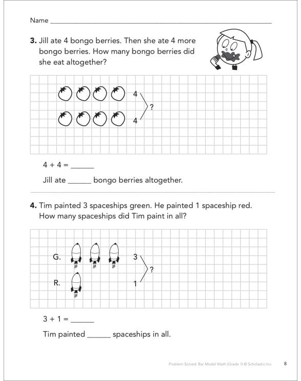 Bar model math worksheets
