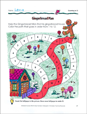 Gingerbread Man (Counting to 12): Number Practice
