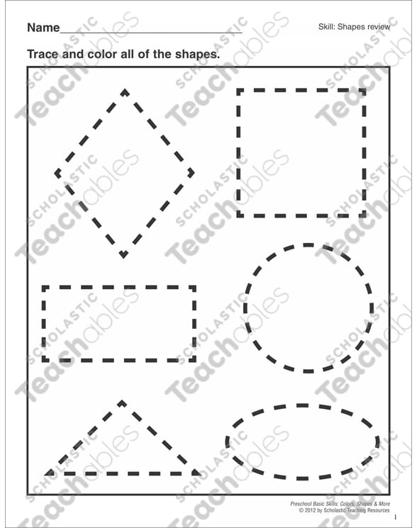 Shapes Review: Preschool Basic Skills (Shapes) | Printable ...