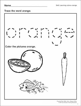 Orange Color Worksheets Preschool - Preschool Worksheet Gallery