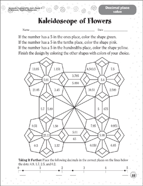 Kaleidoscope Of Flowers Grade 5 Printable Skills Sheets