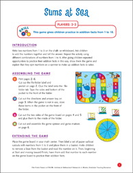 Sums at Sea: History-Folder Recreation (Addition) Printable History image regarding Printable Addition Games known as Sums at Sea: Record-Folder Match (Addition) Printable Report