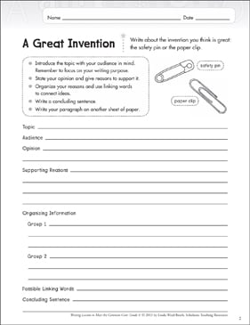 A Great Invention: Opinion Writing Lesson | Printable ...