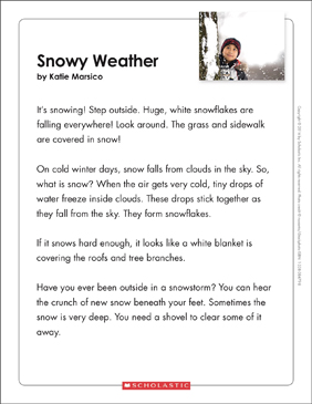 weather text for reading