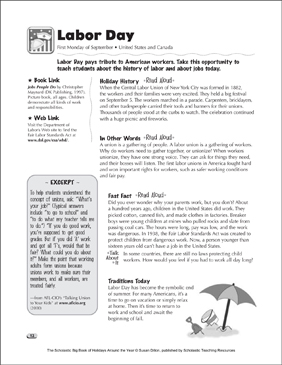 Labor Day Printable Worksheets, Activities & Classroom Ideas for Kids |  Scholastic