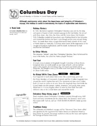 Columbus Day Holiday Ideas Printable Lesson Plans And Ideas