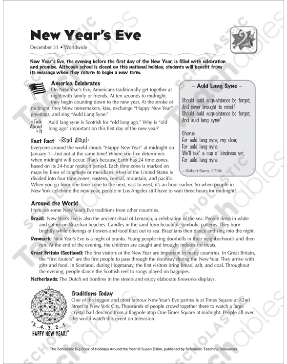 New years eve math worksheets