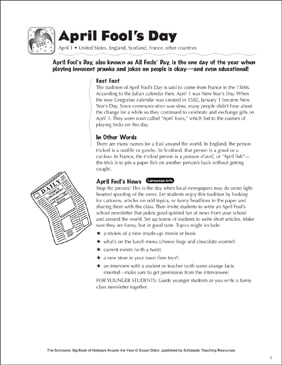 April Fool's Day: Holiday Ideas | Printable Lesson Plans and ...
