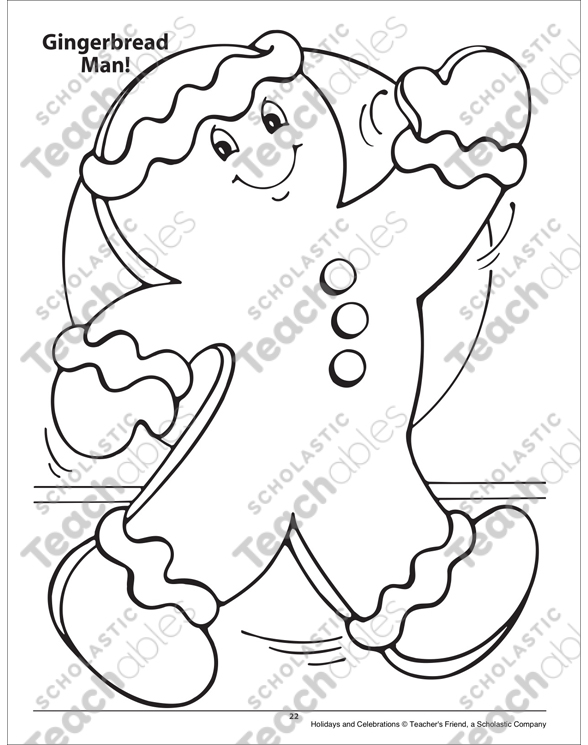 Gingerbread Man! Holidays and Celebrations Coloring Page | Printable